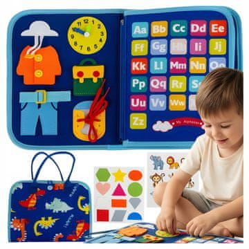 shumee Manipulativna tabla Montessori igrača senzorična knjiga 7 v 1 razvoj