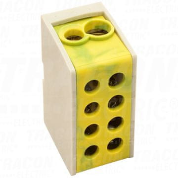 Tracon Electric Kompaktni konektor zbiralke, zeleno/rumen 2x16mm2 400VAC, 76A