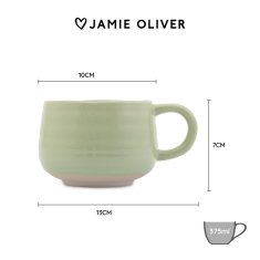 Jamie Oliver Keramična skodelica Big Love Cozy Cuppa Green 375 ml / Jamie Oliver
