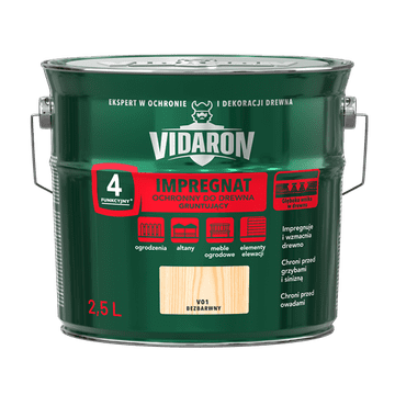 shumee Vidaron temeljni premaz za impregnacijo lesa, brezbarven, V01 2,5 l