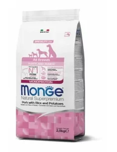 Monge Monge Monoproteinska mladička svinjina z rižem in krompirjem 2,5 kg
