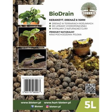 shumee Bioterr BioDrain ekspandirana glina, drenaža 8-16 mm 5 l za terarij