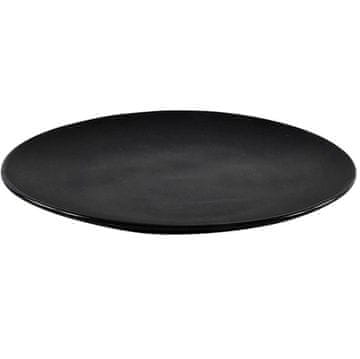 shumee Krožnik za sladico, zajtrk ali večerjo, 20 cm, raven, črna keramika