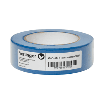 Verlinger Profesionalni modri slikarski trak, odporen na udarce, 38 mm x 50 m