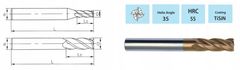 shumee Rezkar iz karbidne trdine 12 x 30 x 75, 4F, 4 rezila, 55 HRC