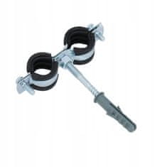 shumee Dvojni nosilec cevne objemke 1/2” 20-24 mm z gumo in zatičem M8x65