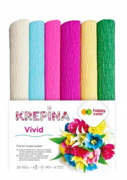 shumee Živahno naguban krep papir 25x100cm 6-barvna mešanica veselih barv