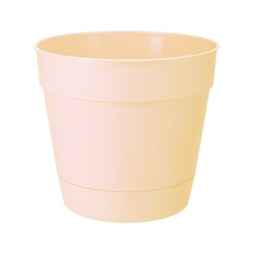 Galicja Plastični cvetlični lonček s krožnikom 38 cm, kremne barve, Toledo