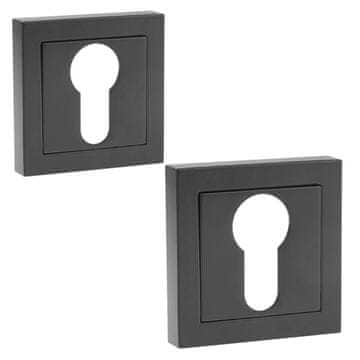 Kuchinox Kvadratna rozeta za vrata PZ/BB mat črna prekrivna plošča 52x52 mm