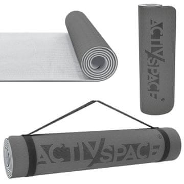 shumee TPE podloga za fitnes jogo, penasta blazinica - črna/siva - 0,6 cm