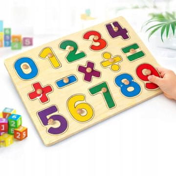 shumee Lesena sestavljanka Številke Matematika 15 kosov Montessori učenje