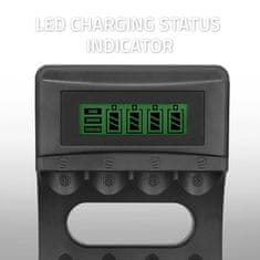 Qoltec Polnilnik baterij Qoltec Ni-MH tip R03 AAA R6 AA | LCD | USB kabel
