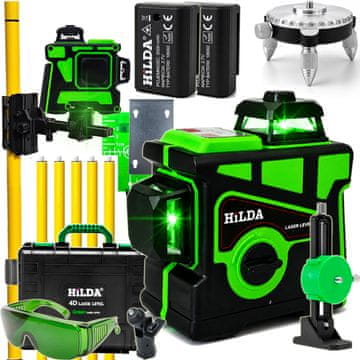 shumee Hilda 3D laserski nivelir 12 linij PRO križni laserski drog 420 cm