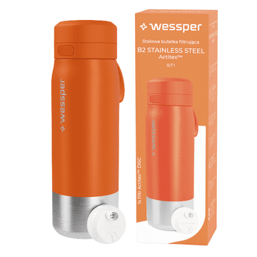 Wessper Wessper jeklena steklenica s filtrom WES276-700-OR oranžna 700 ml