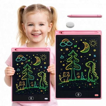 shumee LCD risalna tablica 12" roza - velika tablica za otroke s pisalom
