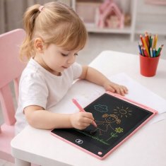 shumee LCD risalna tablica 12" roza - velika tablica za otroke s pisalom
