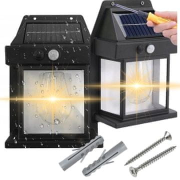 GGV Solarna LED stenska svetilka s senzorjem gibanja v mraku, stenska