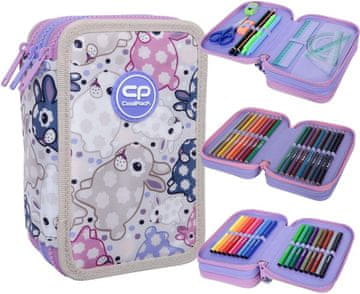 CoolPack CoolPack šolski peresnik s tremi predelki in dodatki White Bunny