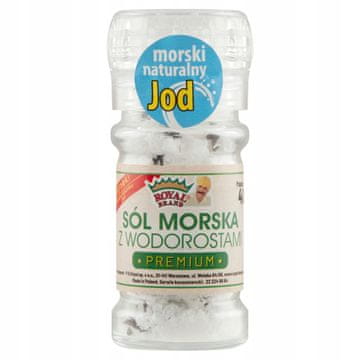 Royal Brand Morska sol, bogata z morskim jodom, mlinček za večkratno uporabo