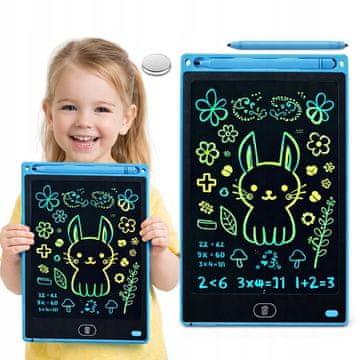 shumee LCD risalna tablica 10" modra za otroke - velik zaslon s pisalom