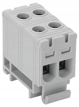 Tracon Electric Sivi konektor za zbiralke 2 x 1,5 -16 mm² 85A tracon fleal-16/2