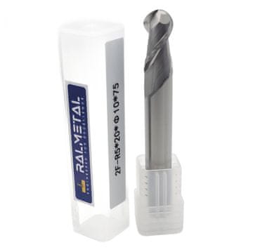 shumee Sferični rezkar za aluminij, VHM, Fi10, R5 x 20 x 75 mm, 45 HRC