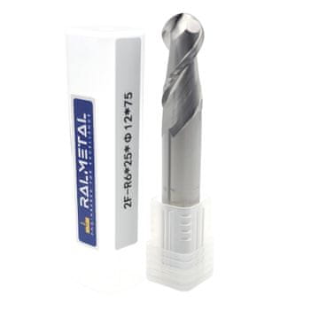 shumee Sferični rezkar za aluminij, VHM, Fi12, R6 x 25 x 75 mm, 45 HRC