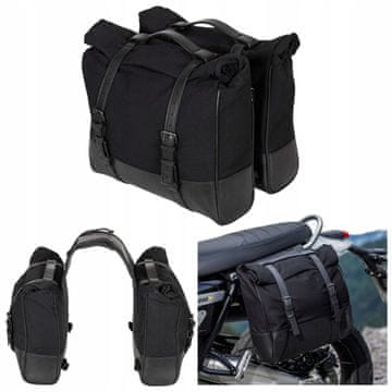 Louis Stranske torbe iz blaga, torba za motor, 2x10L, komplet 2 kosov