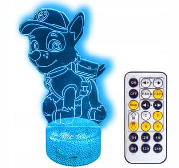 shumee Paw Patrol Rocky 3D LED nočna svetilka + daljinski upravljalnik