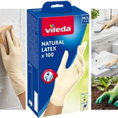 Vileda Vileda rokavice iz naravnega lateksa, velikosti M/L, 100 kosov.