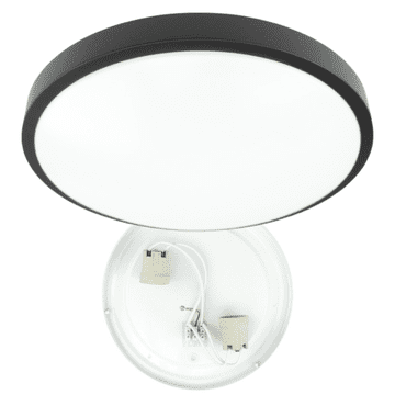 Eco light Okrogla stropna svetilka za dve žarnici 2x E27 Črna, nadgradna