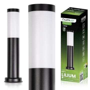 LUMILED Zunanja vrtna svetilka E27 črna stebrička 45 cm Lilium