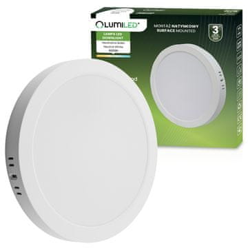 LUMILED Nadogradna LED stropna svetilka 24W okrogla 4000K GLOW bela