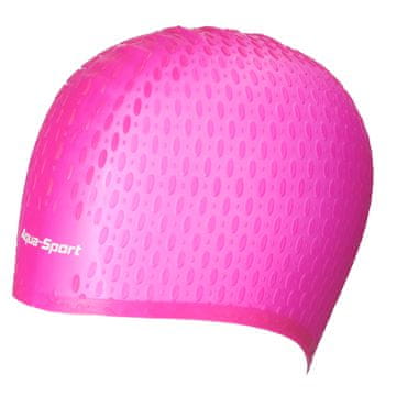 Aqua-Sport Silikonska kapa Aqua-sport s čopom, roza, ZA dolge lase AS1260