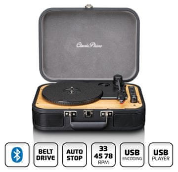LENCO Lenco TT-116BK - gramofon z vgrajenimi zvočniki in Bluetoothom