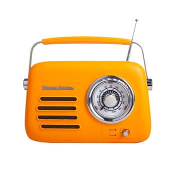 shumee Bluetooth radio s kovinskim ročajem Vintage Cuisine Orange Mat
