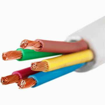 Okrogli električni kabel 5x10 bel OWY 500V H05VVF večžilni 1m