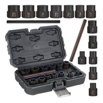 GEKO Komplet nastavkov za poškodovane vijake 6-19 mm 15 kosov (50)