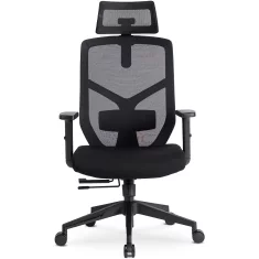 BE BENTO črn sodoben ergonomski vrtljiv pisarniški stol