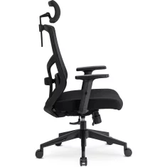 BE BENTO črn sodoben ergonomski vrtljiv pisarniški stol