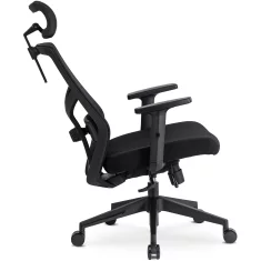 BE BENTO črn sodoben ergonomski vrtljiv pisarniški stol