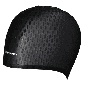 Aqua-Sport Silikonska kapa Aqua-sport s čopom črna ZA dolge lase AS1261
