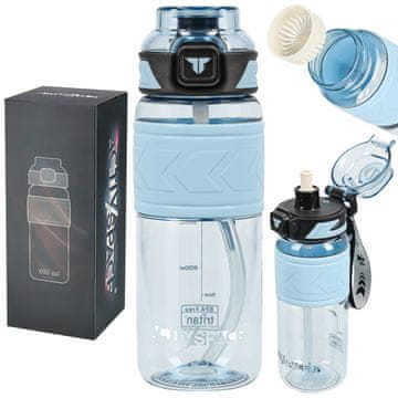 shumee Tritan steklenica za vodo 600 ml z merilno skodelico - modra