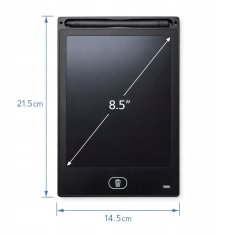 shumee LCD risalna tablica 8,5” črna - elektronski zvezek z Rusikom