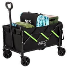 NILS CAMP Zložljiv potovalni voziček NC2608 črno-zelen 100L