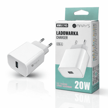 Maryin 20W hitri polnilnik USB-A, bel, učinkovit, zmogljiv