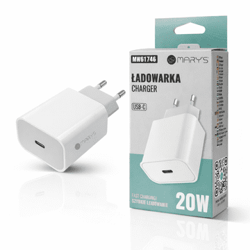 Maryin 20W hitri polnilnik USB-C, bel, učinkovit, zmogljiv