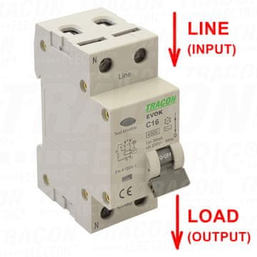 Tracon Electric Diferencialno stikalo z zaščito pred prevelikim tokom B 2P