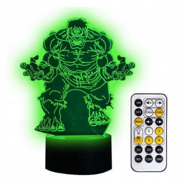 shumee 3D LED svetilka Hulk USB/baterije + daljinski upravljalnik