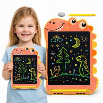 shumee Risalnica 8,5" - ZA otroke z dinozavri, LCD tabla, roza 3+